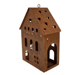 Clayre & Eef Decorative Figurine House 20x12x29 cm Brown Metal