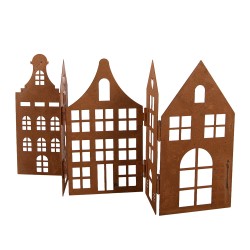 Clayre & Eef Dekorationsfigur Haus 45x1x21 cm Braun Metall