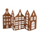Clayre & Eef Dekorationsfigur Haus 45x1x21 cm Braun Metall
