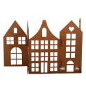 Clayre & Eef Dekorationsfigur Haus 45x1x21 cm Braun Metall
