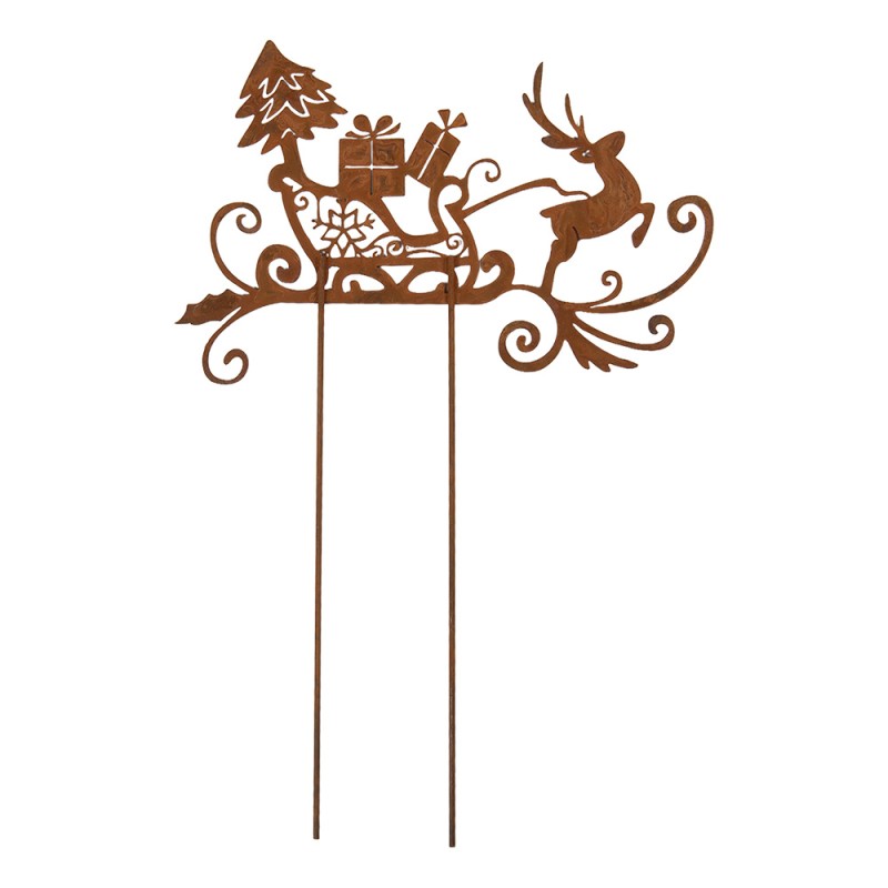 Clayre & Eef Tuinsteker Slee 19x1x45 cm Bruin Metaal
