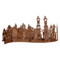 Clayre & Eef Portacandela Casa 27x8x12 cm Marrone Metallo