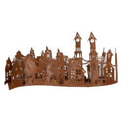 Clayre & Eef Portacandela Casa 27x8x12 cm Marrone Metallo