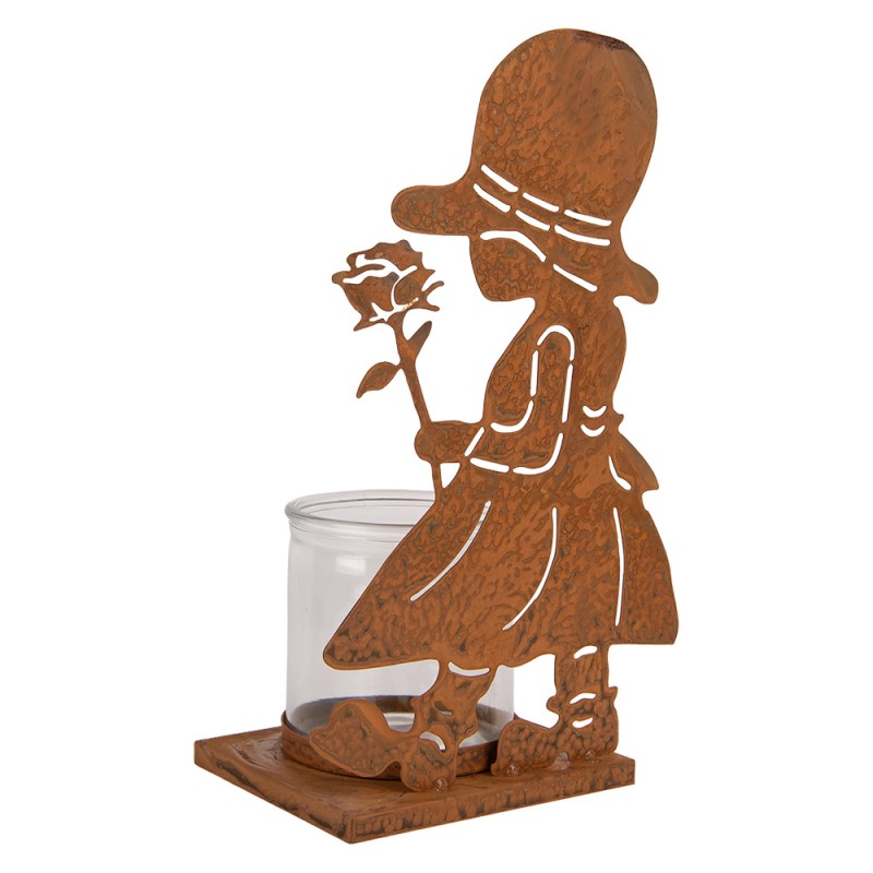 Clayre & Eef Porte-bougie 18x13x31 cm Marron Métal