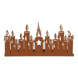 Clayre & Eef Tealight Holder 36x9x18 cm Brown Metal