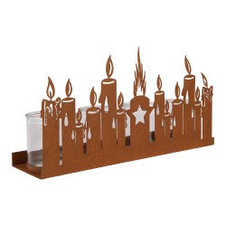 Clayre & Eef Tealight Holder 36x9x18 cm Brown Metal