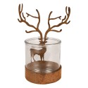 Clayre & Eef Porte-bougie Cerf hert Ø 10x20 cm Marron Métal