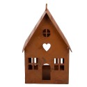 Clayre & Eef Decorative Figurine House 12x12x18 cm Brown Metal