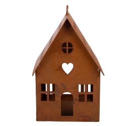 Clayre & Eef Decorative Figurine House 12x12x18 cm Brown Metal