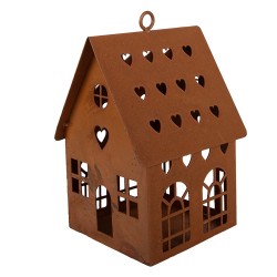 Clayre & Eef Decorative Figurine House 12x12x18 cm Brown Metal