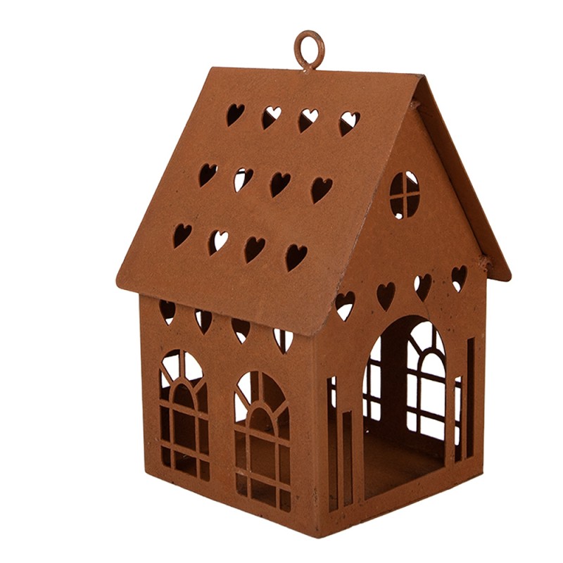 Clayre & Eef Decorative Figurine House 12x12x18 cm Brown Metal