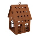 Clayre & Eef Decorative Figurine House 12x12x18 cm Brown Metal