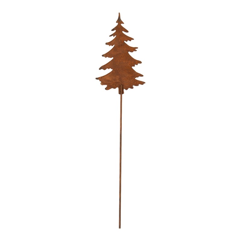 Clayre & Eef Pic de jardin Sapin de Noël 11x1x50 cm Marron Métal