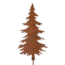 Clayre & Eef Tuinsteker Kerstboom 11x1x52 cm Bruin Metaal