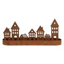 Clayre & Eef Portacandela Casa 30x8x13 cm Marrone Metallo
