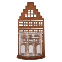 Clayre & Eef Tealight Holder House 12x12x24 cm Brown Metal
