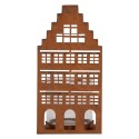 Clayre & Eef Teelichthalter Haus 10x10x20 cm Braun Metall