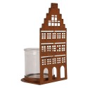 Clayre & Eef Teelichthalter Haus 10x10x20 cm Braun Metall