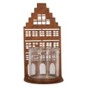 Clayre & Eef Teelichthalter Haus 10x10x20 cm Braun Metall