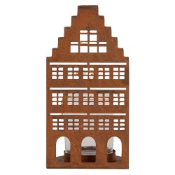Clayre & Eef Porte-bougie Maison 8x8x15 cm Marron Métal