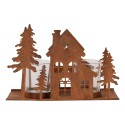 Clayre & Eef Porte-bougie Maison 20x8x12 cm Marron Métal