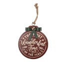 Clayre & Eef Kerstdecoratie Beeld 30x4x37 cm Rood Metaal