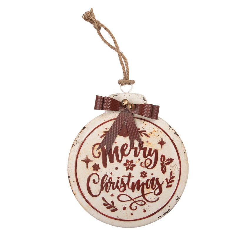 Clayre & Eef Christmas Decoration Figurine 30x4x37 cm White Metal