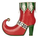 Clayre & Eef Statuetta decorativa di Natale Stivale 41x16x39 cm Rosso Metallo