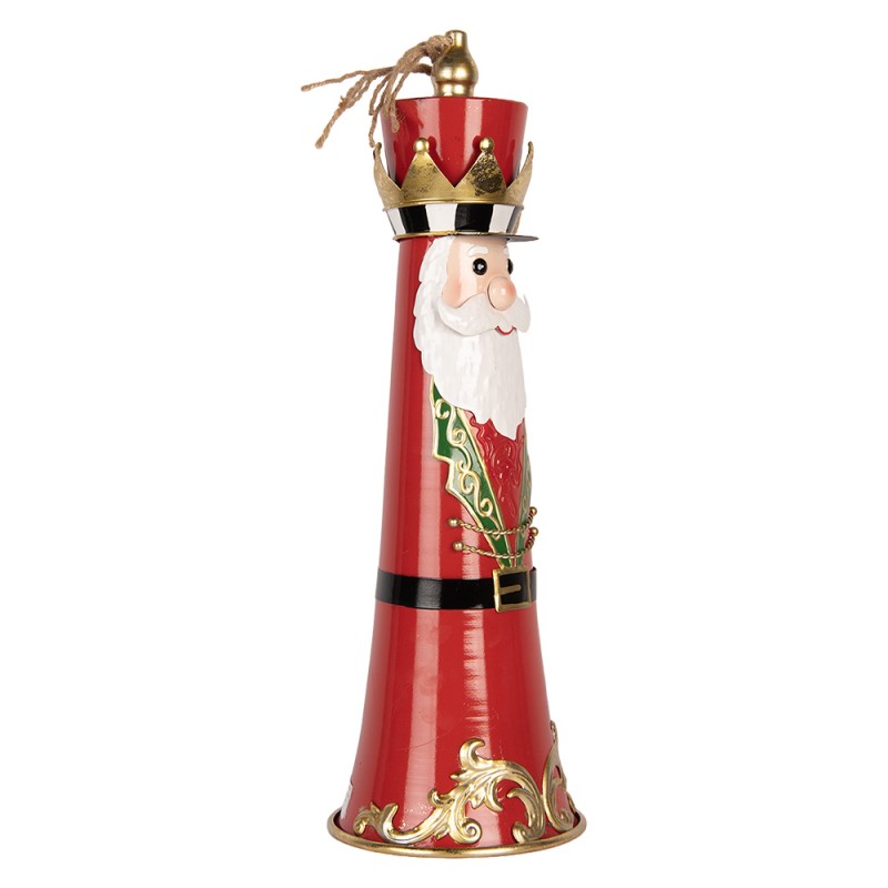 Clayre & Eef Weihnachtsdekorationsfigur Klingel Ø 16x47 cm Rot Metall