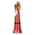 Clayre & Eef Weihnachtsdekorationsfigur Klingel Ø 16x47 cm Rot Metall