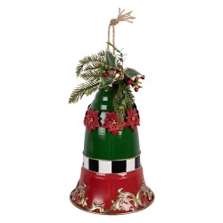 Clayre & Eef Weihnachtsdekorationsfigur Klingel Ø 24x36 cm Rot Metall
