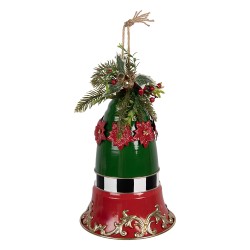 Clayre & Eef Weihnachtsdekorationsfigur Klingel Ø 24x36 cm Rot Metall