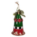 Clayre & Eef Weihnachtsdekorationsfigur Klingel Ø 24x36 cm Rot Metall