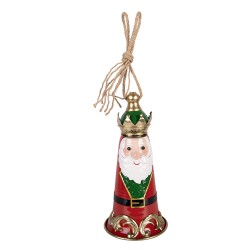 Clayre & Eef Weihnachtsdekorationsfigur Klingel Ø 13x26 cm Rot Metall