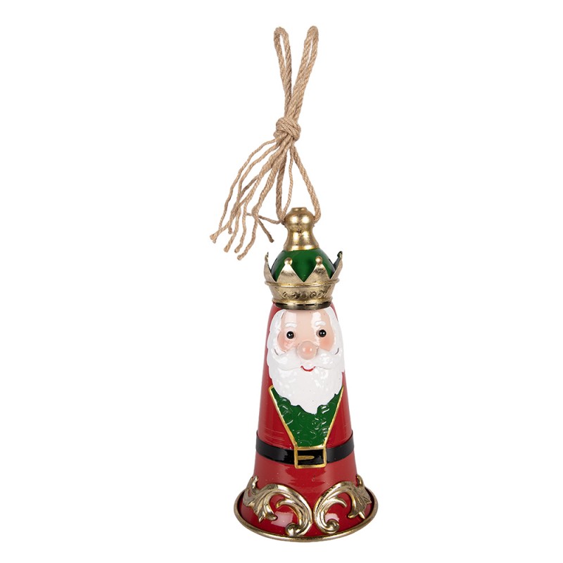 Clayre & Eef Weihnachtsdekorationsfigur Klingel Ø 13x26 cm Rot Metall