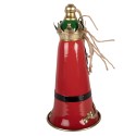 Clayre & Eef Weihnachtsdekorationsfigur Klingel Ø 13x26 cm Rot Metall