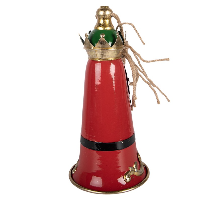 Clayre & Eef Weihnachtsdekorationsfigur Klingel Ø 13x26 cm Rot Metall