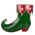 Clayre & Eef Statuetta decorativa di Natale Stivale 39x16x31 cm Verde Metallo
