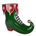 Clayre & Eef Statuetta decorativa di Natale Stivale 39x16x31 cm Verde Metallo
