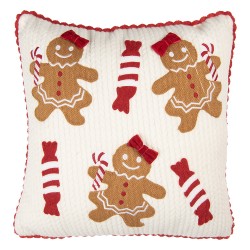 Clayre & Eef Dekokissen 40x40 cm Beige Polyester Weihnachten