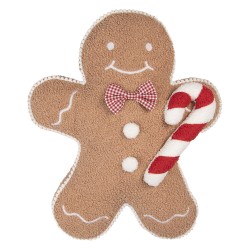 Clayre & Eef Sierkussen Gingerbread man 40x48x4 cm Bruin Polyester