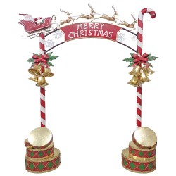 Clayre & Eef Grote Kerstboog 206x54x288 cm Rood Metaal