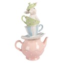 Clayre & Eef Statuetta decorativa Coniglio 16x13x26 cm Bianco Plastica