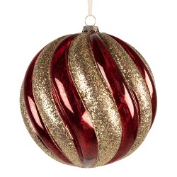 Clayre & Eef Boule de Noël Ø 20x20 cm Rouge Verre