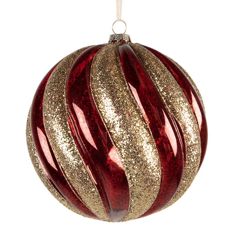 Clayre & Eef Boule de Noël Ø 20x20 cm Rouge Verre