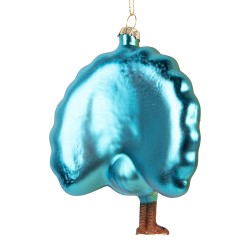Clayre & Eef Christmas Ornament Peacock 10x5x12 cm Green Glass