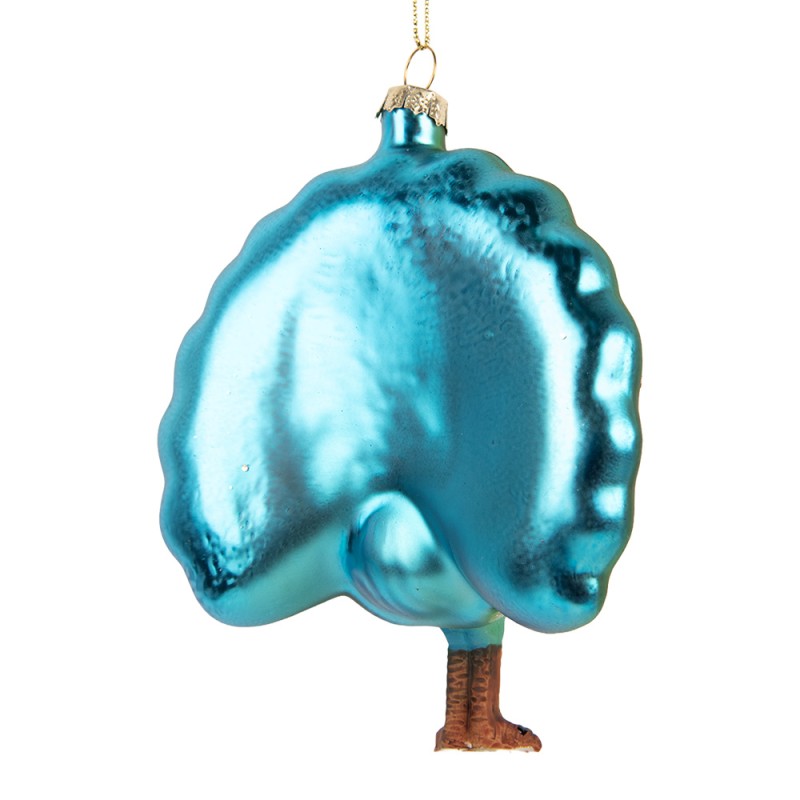 Clayre & Eef Christmas Ornament Peacock 10x5x12 cm Green Glass