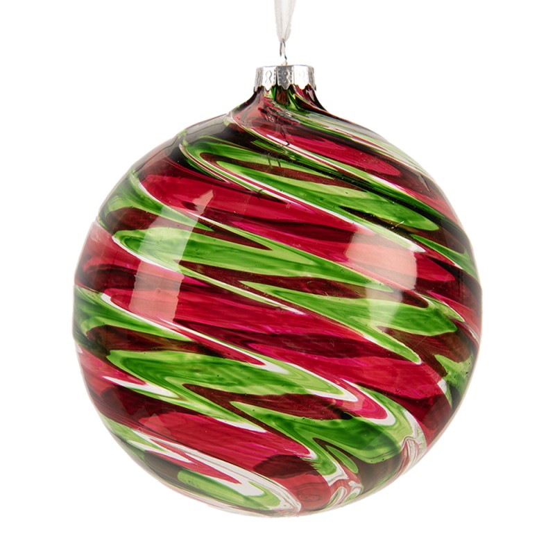 Clayre & Eef Christmas Bauble Ø 12x12 cm Red Glass