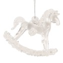 Clayre & Eef Christmas Ornament Rocking Horse 8x3x8 cm Transparent Glass