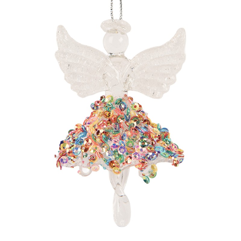 Clayre & Eef Christmas Ornament 5x5x9 cm Transparent Glass